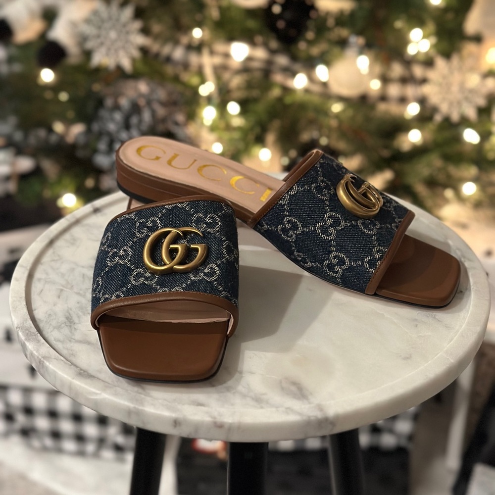 Gucci GG denim sandals